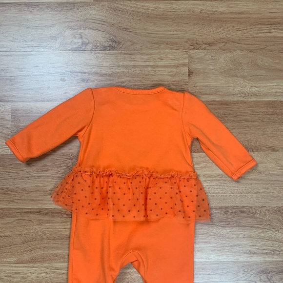 Carter's Halloween Jack O Lantern Pumpkin Tutu Sleep N Play Bodysuit Baby Girl - Picture 8 of 13